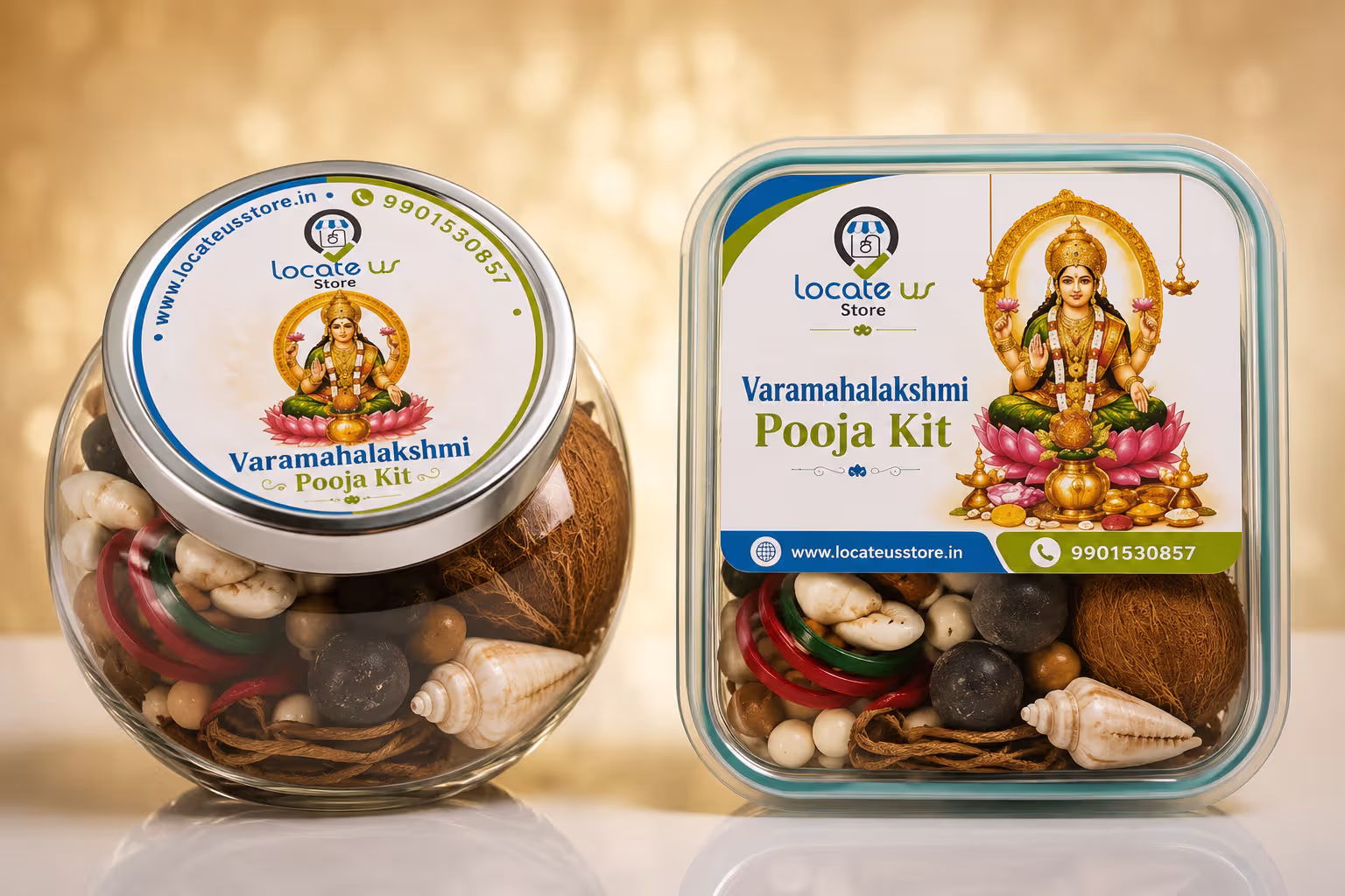 Complete Varamahalakshmi Pooja Kit with all essential pooja items