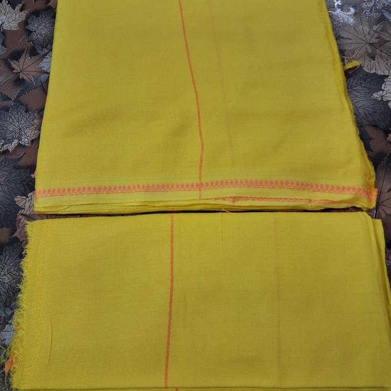 Premium Agasey Panche with Angavastra & Shalya Set (9M * 5M) – Traditional Cotton Dhoti for Wedding, Pooja & Festivals