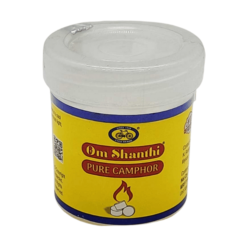 Cycle Om Shanthi Pure Camphor 52 N – Traditional Pooja Camphor for Rituals & Aarti | Locate Us Store