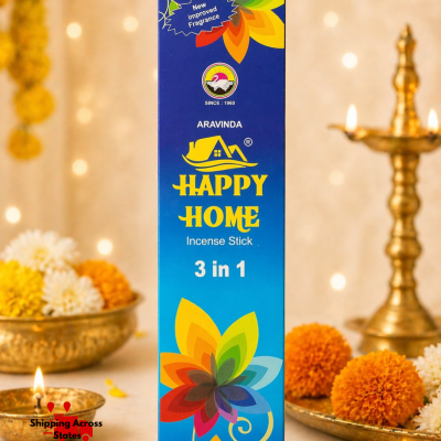 Happy Home 3 in 1 Incense Sticks Pack of 2  – Premium Fragrance Agarbatti by Aravinda Parimala Works
