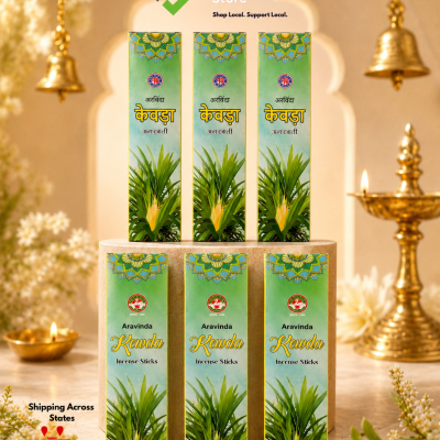 Aravinda Kewda Premium Incense Sticks (100g) – Refreshing Exotic Floral Agarbathi for Mental Clarity by Locate Us Store