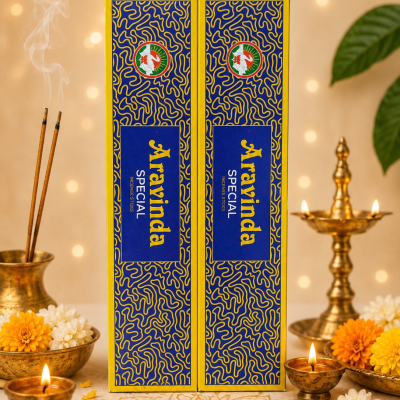 Aravinda Special Premium Incense Sticks (18g) Pack of 2  – Signature Traditional Fragrance for Daily Puja & Meditation by Locate Us Store