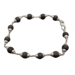 Divine Hindu Karungali Mala Bracelet – Silver Cap, 10 Black Ebony Wood Beads, 3.5 Inches | Locate Us Store
