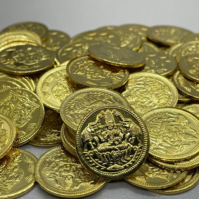Divine Brass Lakshmi Kubera Coins (Set of 108) – Premium Ashtothara Pooja Coins for Wealth, Prosperity & Akshaya Tritiya by Locate Us Store