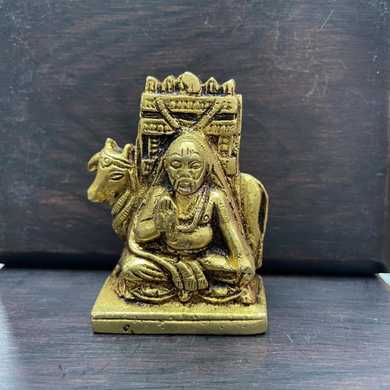 Brass Raghavendra Swamy Idol 1.5 Inches | Guru Raghavendra Swamy Brass Statue for Home Pooja & Temple
