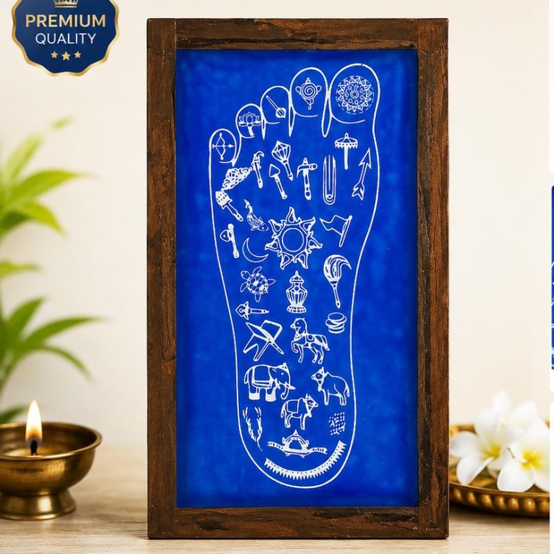 Reusable Wooden Rangoli Stencil | Square Vishnupaada Pattern | Traditional Festival Floor Decoration Template