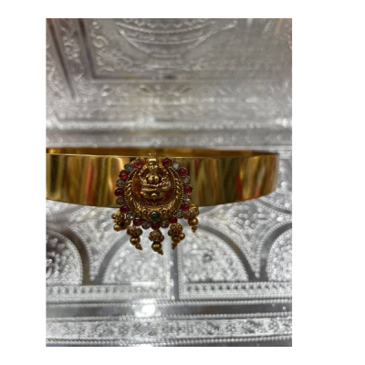 Plain Adjustable Golden Dabu for Lakshmi Devi – Minimalist Gold-Finish Waist Belt (Vaddanam) for Varamahalakshmi & Festive Idol Shringar by Locate Us Store