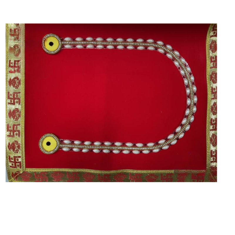 Elegant Pearl Muttu Haaram for Lakshmi Devi – Minimalist White Pearl Idol Necklace for Varamahalakshmi & Daily Alankaram by Locate Us Store