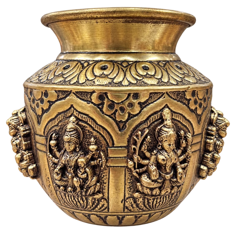 Bronze Coated White Metal Ashta Lakshmi Chombu – Varamahalakshmi Pooja & Festival Decoration