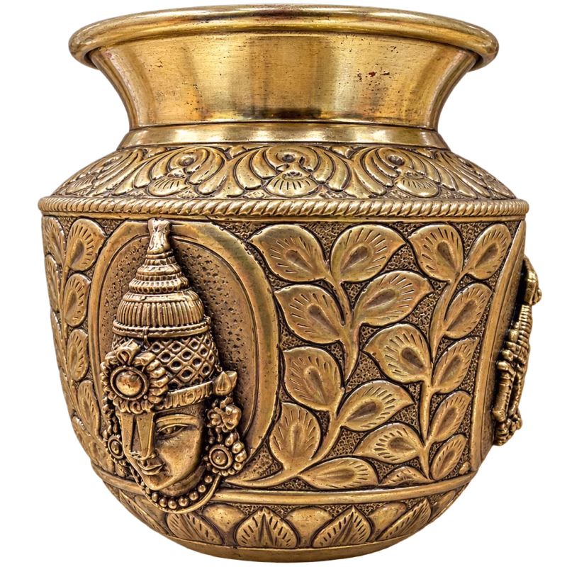 Bronze Coated White Metal Sri Lakshmi Venkateshwara Chombu – Varamahalakshmi Pooja & Festival Decoration
