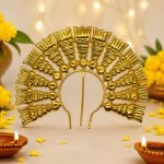 Handcrafted Gold Prabhavali - Premium Decorative height 10cm for Varamahalakshmi Festival & Home Temple by Locate Us Store