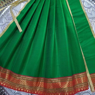 Green & Gold Varalakshmi Saree Vastra | 12 Inch Varalakshmi Festival & Pooja Decoration Dress
