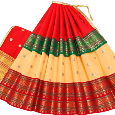 Varalakshmi Festival Decorative Vastra Set Size 12 inch – Traditional Lakshmi Pooja Decoration Dress for Kalasha & Goddess Decoration