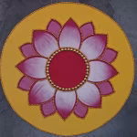 Premium Circular Lotus Decorative Mat for Pooja | Idol Base & Background Decoration for Lakshmi, Ganesha & Home Temple