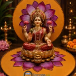 Premium Circular Lotus Decorative Mat for Pooja | Idol Base & Background Decoration for Lakshmi, Ganesha & Home Temple