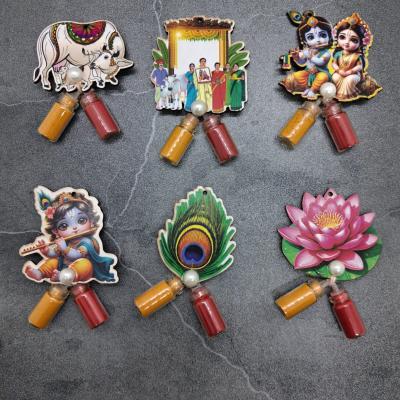Varamahalakshmi Return Gift Turmeric Kumkum Pack of 5 – Decorative Haldi Kumkum Gift Set for Gowri Ganesha, Diwali & Festivals